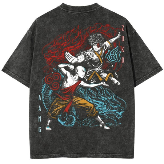 Wash Tee - Elemental Duel Graphic